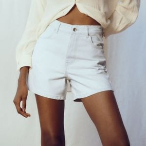 Zara white denim mom shorts size 36/4